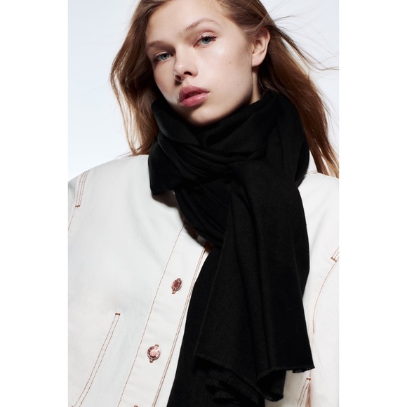 ZARA BNWT SUPER SOFT SCARF • BLACK - Picture 10 of 16
